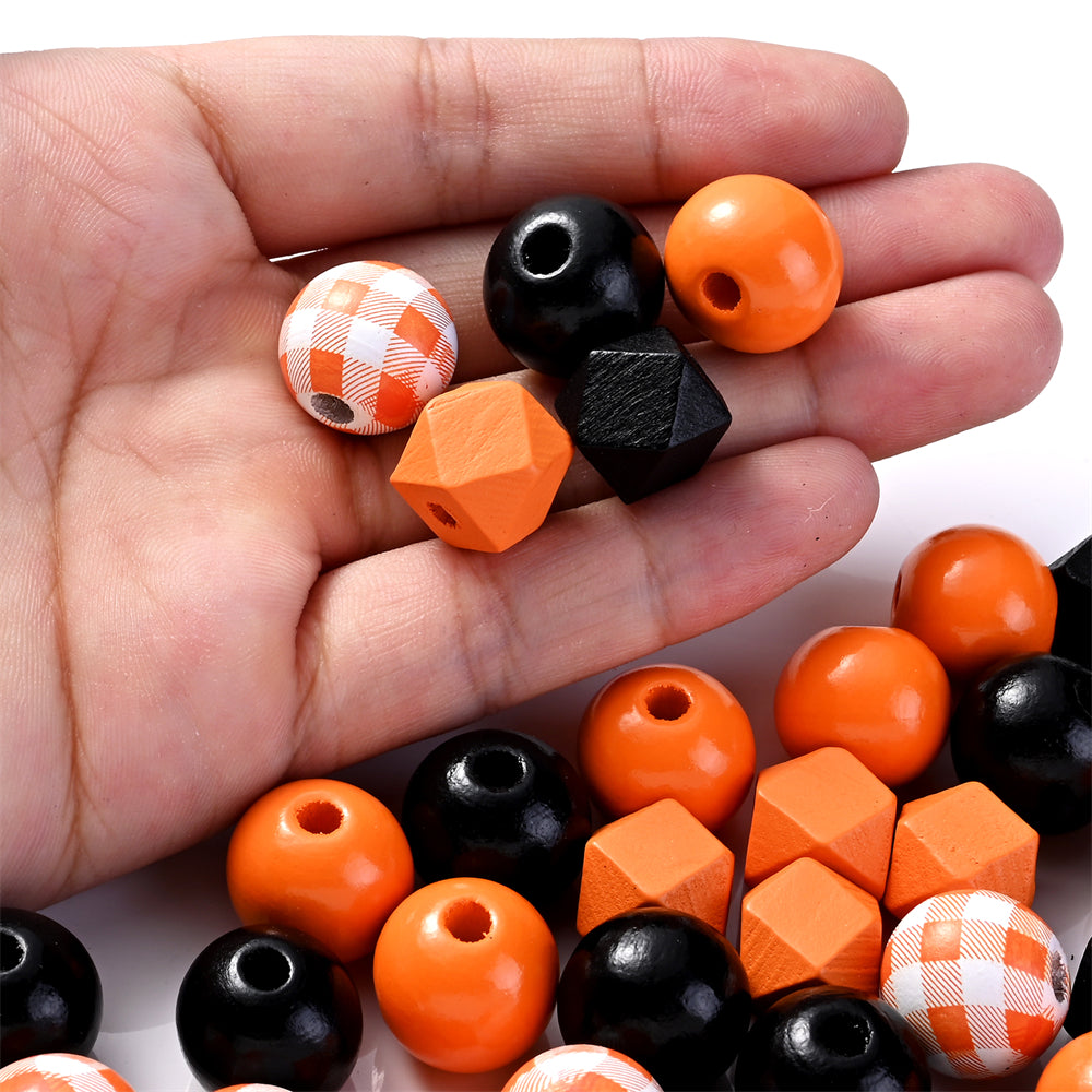 100pcs Mixed Wooden Beads + Jute Rope Set