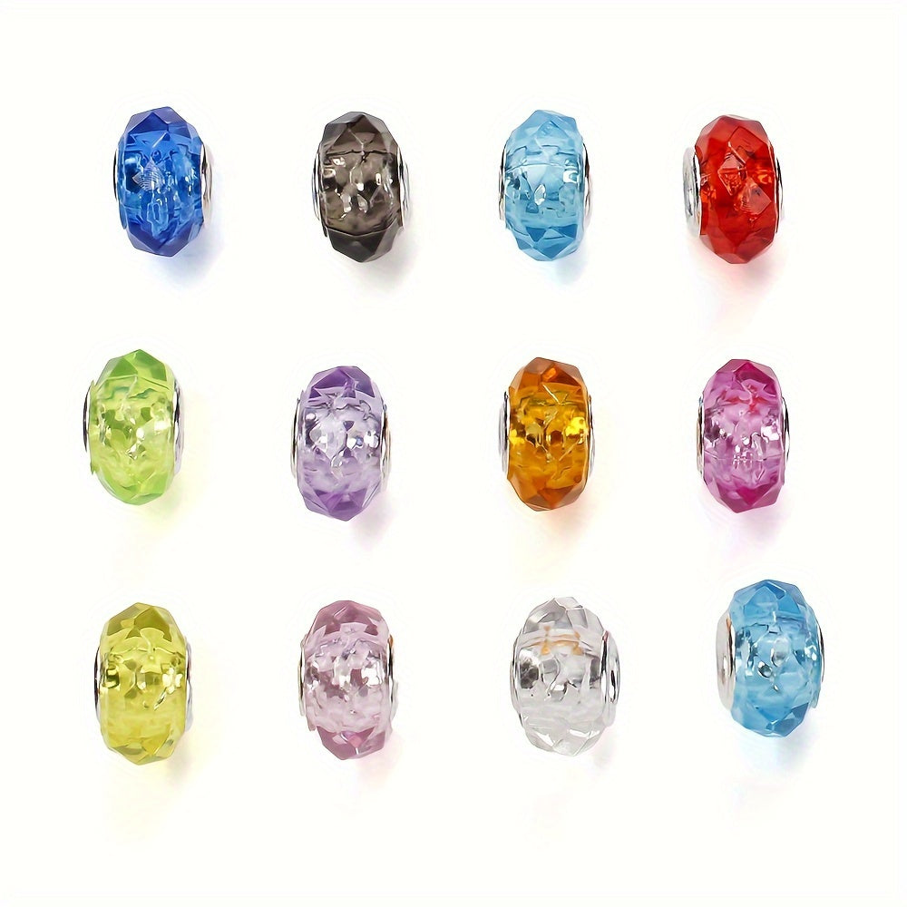 20PCS 15mm Transparent Multicolor Faceted Acrylic Bead Set