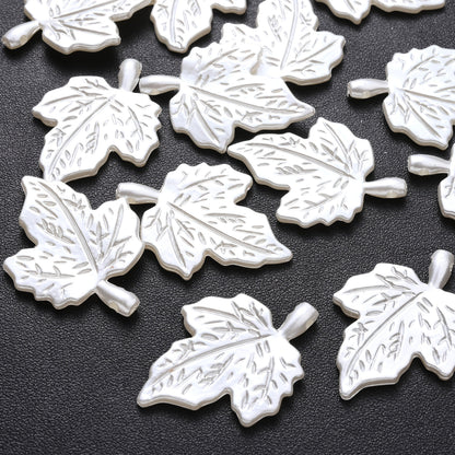 White Leaf Acrylic Beads