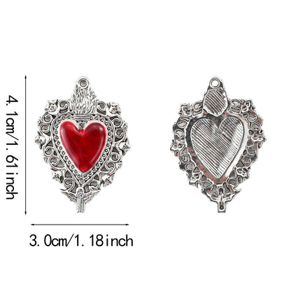 Love & Peach Heart Alloy Hook Charms