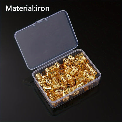 100PCS 8×9mm Vintage Flower Tube Alloy Spacer Bead Set