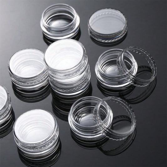 White Round Plastic Storage Boxes with Lids