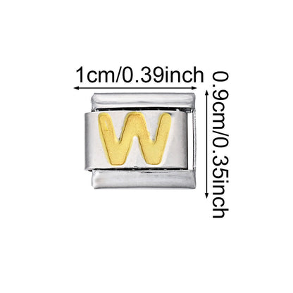 A-Z English Letter Stainless Steel Italian Charm Links