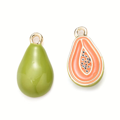 2PCS Fruit Series Alloy Pendant Set