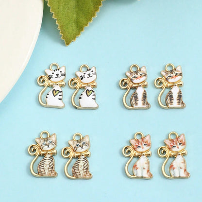 Colorful Cat Alloy Enamel Charms