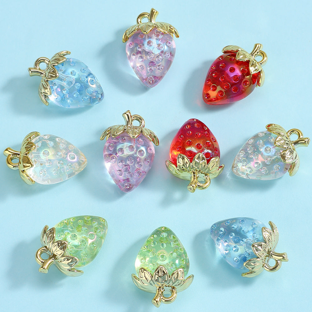 Y2K Strawberry Acrylic Pendants