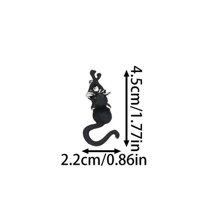 Black Cat Enamel Brooch Set