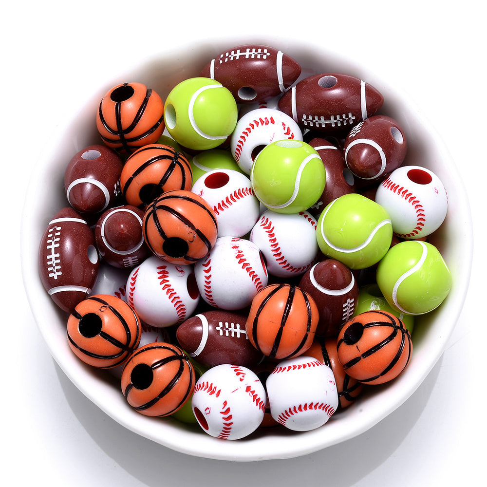 Sports Theme Wooden Beads