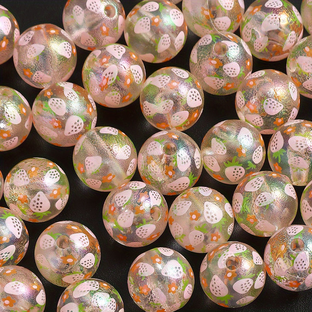 Matte Strawberry Resin Beads