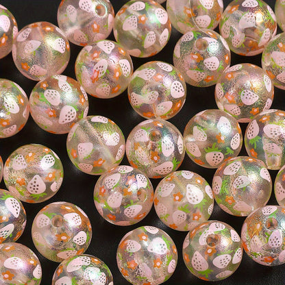 Matte Strawberry Resin Beads