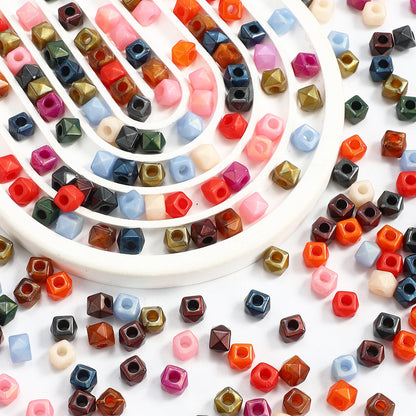 Mixed Color Square Polygonal Acrylic Beads