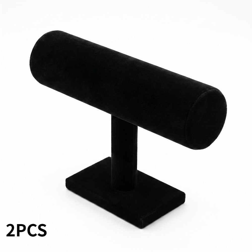 2PCS Black Velvet T-Bar Bracelet Display Stand