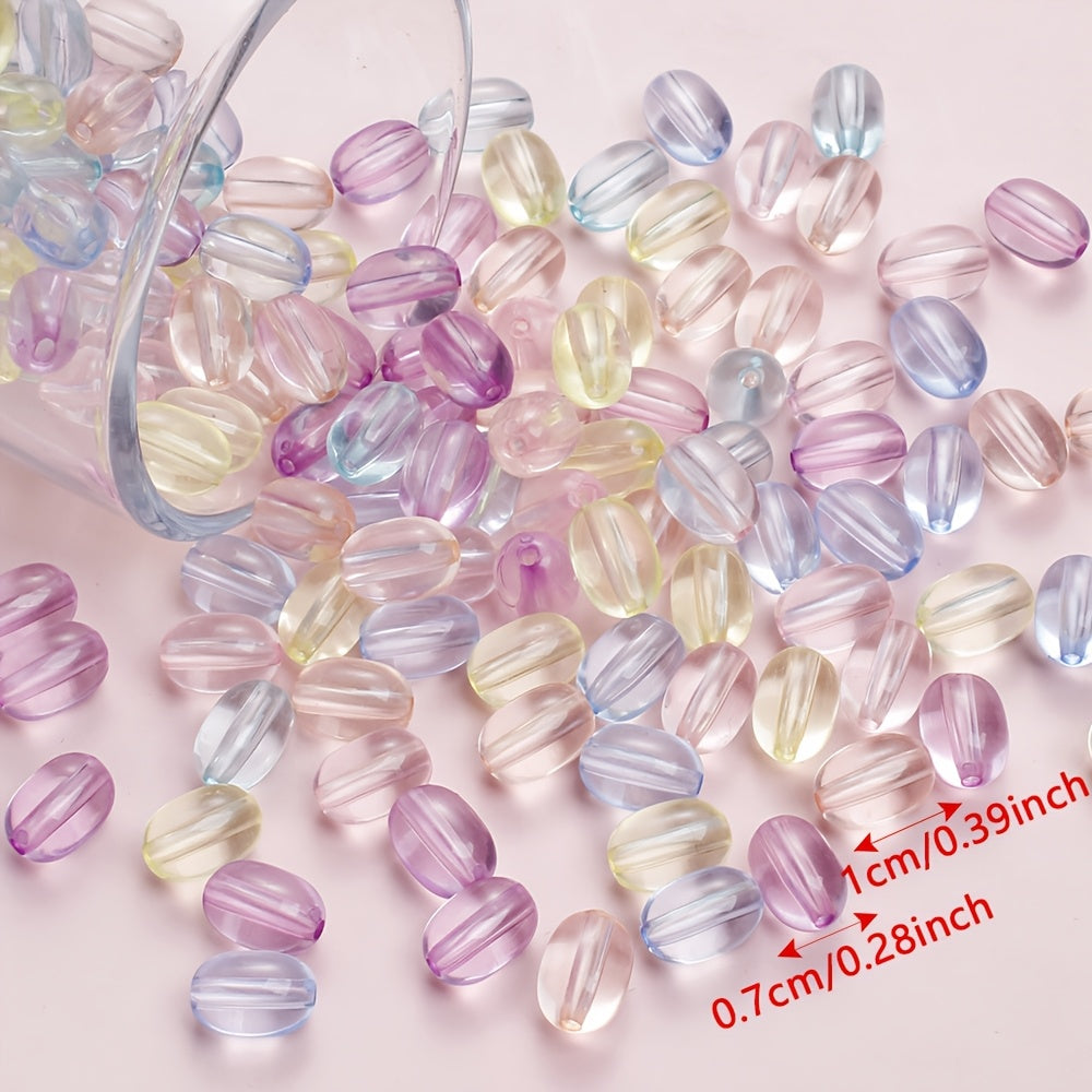 Light Clear Oval Acrylic Beads