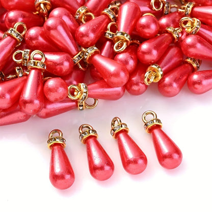 Multicolor Acrylic Imitation Pearl Waterdrop Charms
