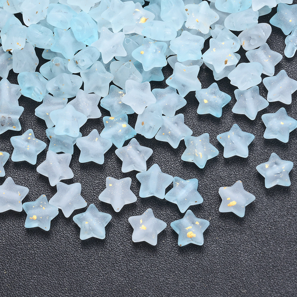 9 mm Gradient Matte Star Acrylic Beads