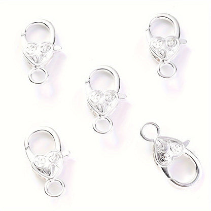 Peach Heart Alloy Lobster Clasps