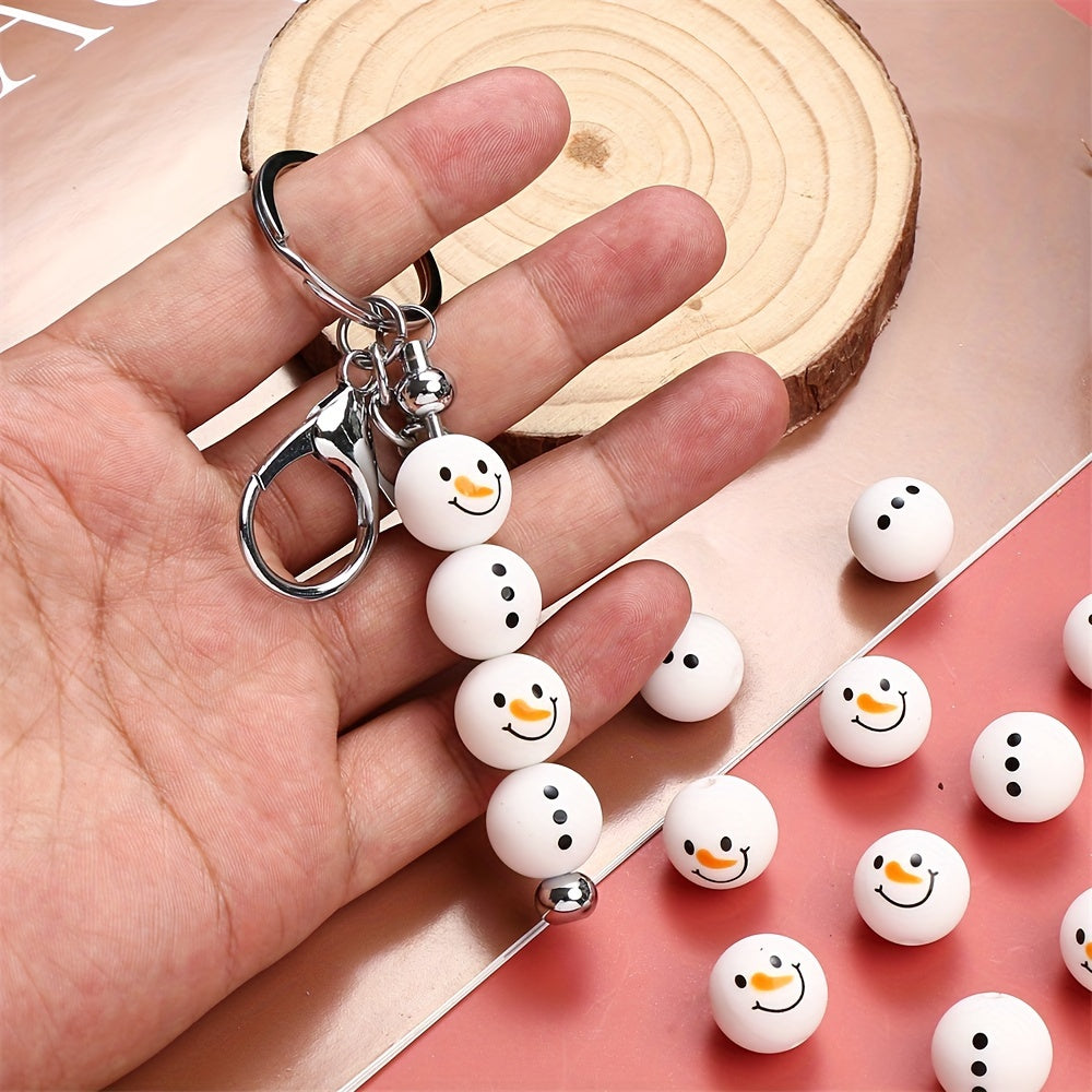 Silicone Snowman Beads