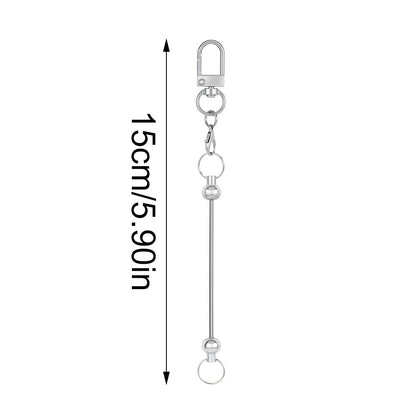 10-Piece 15 mm Silver Chain DIY Keychain Set