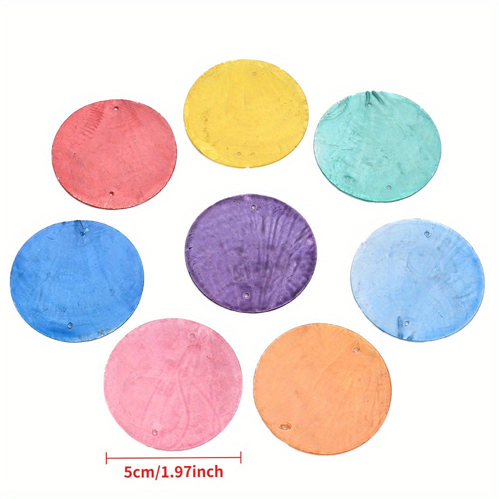 10-Piece Round Ocean Stone Pendants