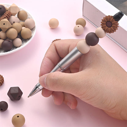 Coffee Nude Silicone Beads Set