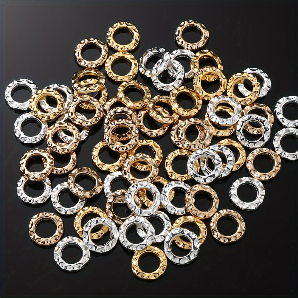 30PCS 10mm Gold-Tone Round Frame Spacer Bead Set