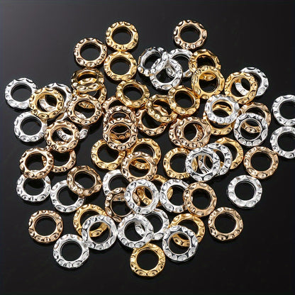 30PCS 10mm Gold-Tone Round Frame Spacer Bead Set
