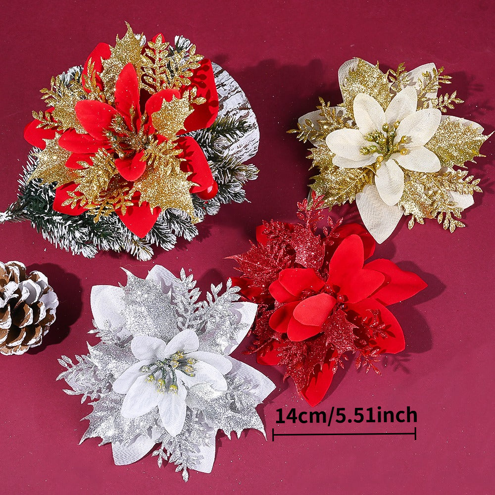 Elegant Handmade Christmas Plastic Flowers