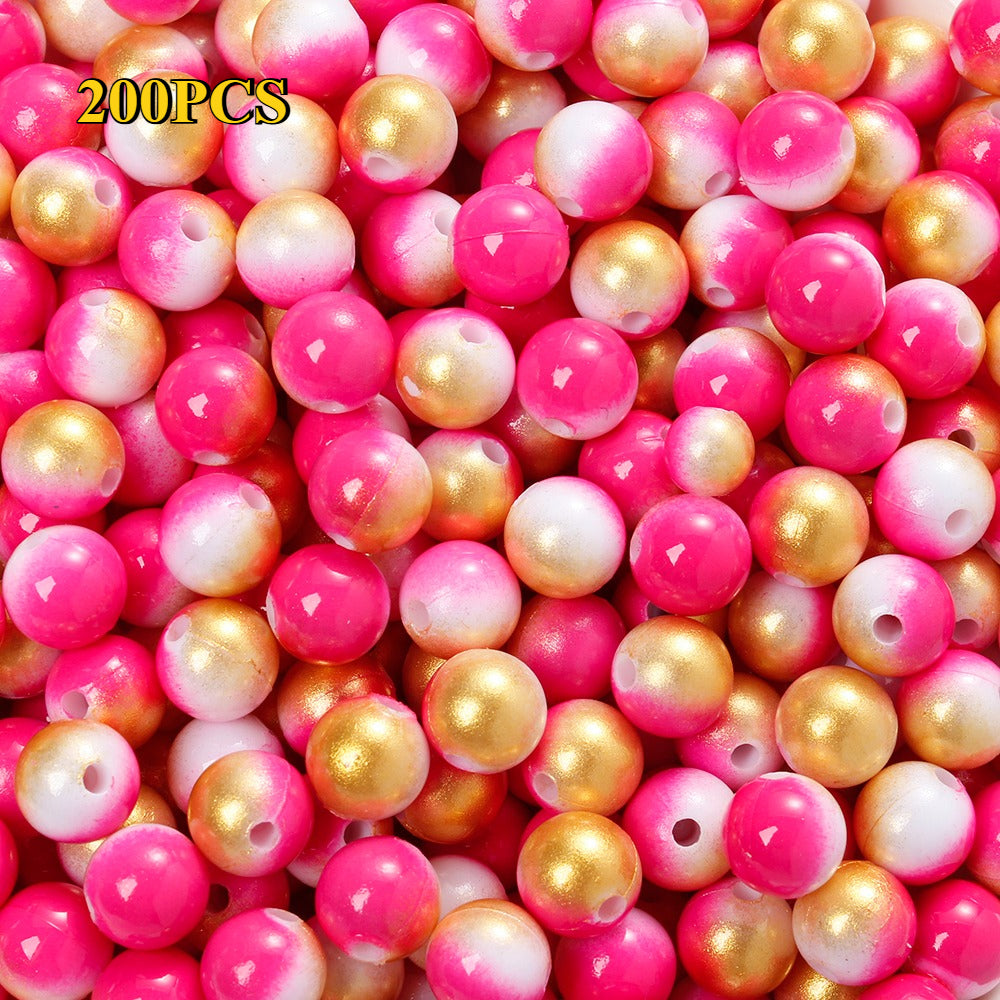 100/200pcs 6/8mm Fashion Gradient Acrylic Beads