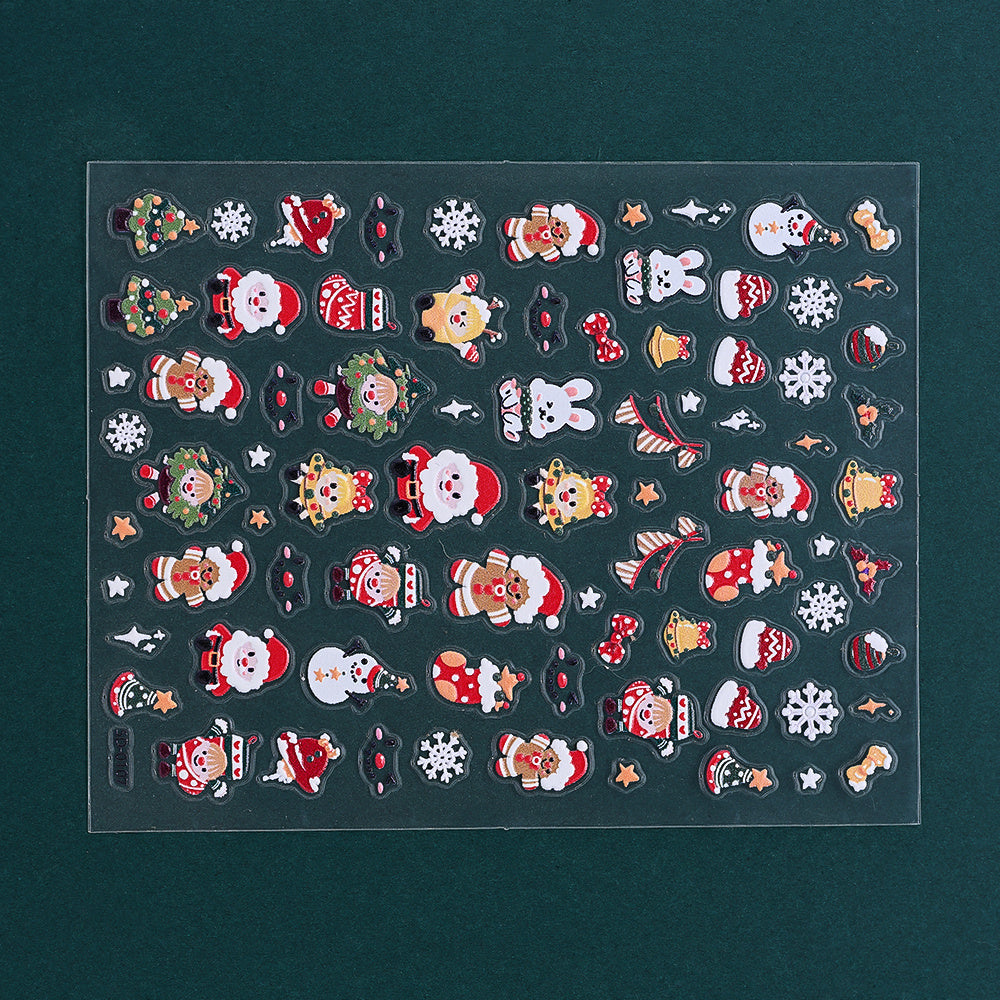 Christmas 5D Relief Nail Art Stickers