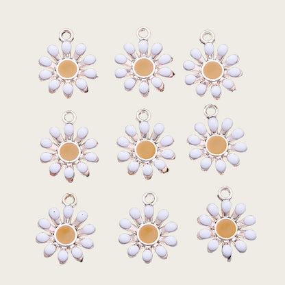 10PCS 9–16mm Yellow Enamel Honeybee Charm Set