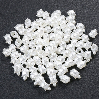 White Money Turtle Acrylic Beads