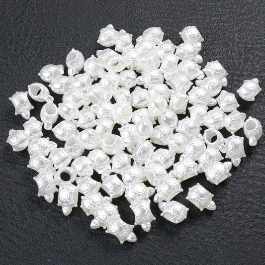 White Money Turtle Acrylic Beads