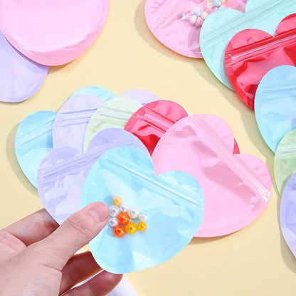 10PCS 3.94-Inch Heart-Shaped Transparent Jewelry Gift Bags