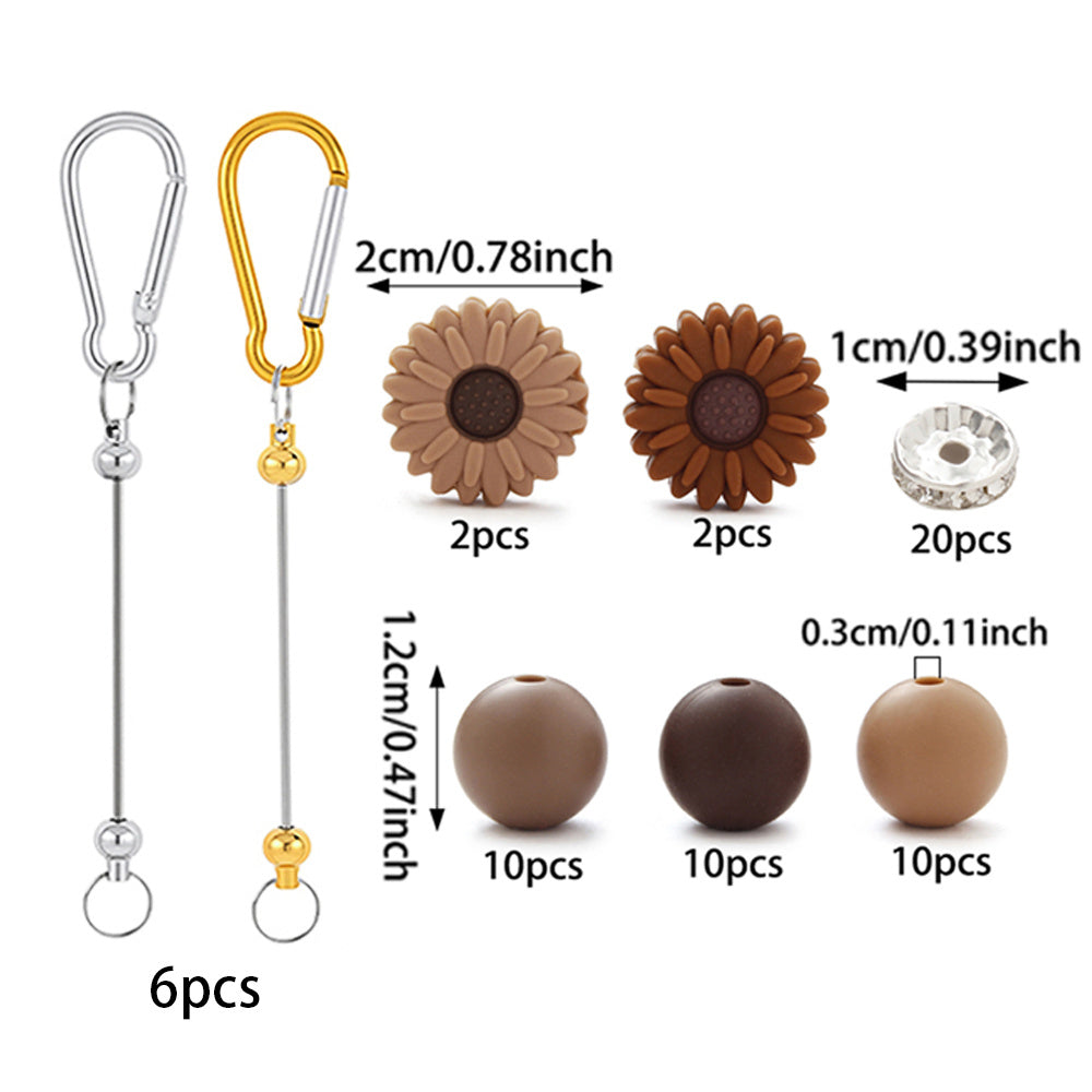 Sunflower Silicone Bead Keychain DIY Kit