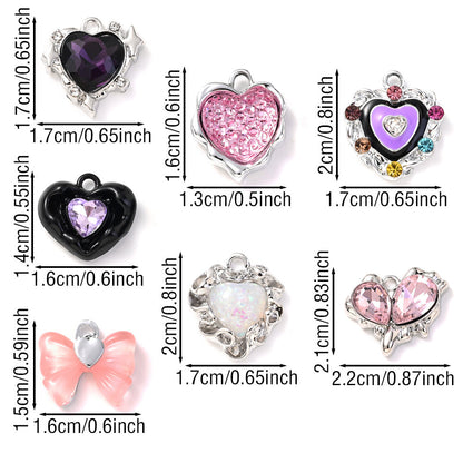 Heart Rhinestone Pendant Set