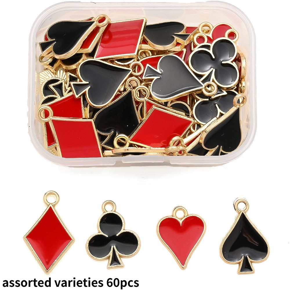 Poker Pattern Alloy Pendant Set