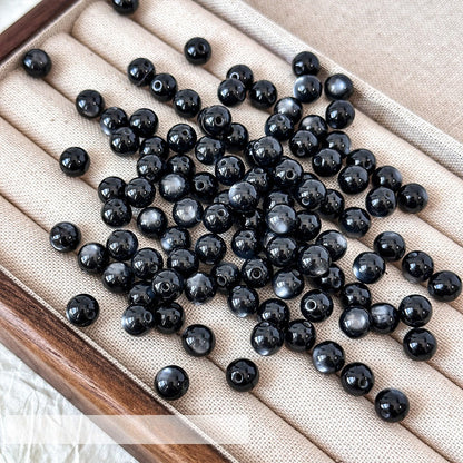 8/10 mm Red and Black Cat's Eye Resin Beads