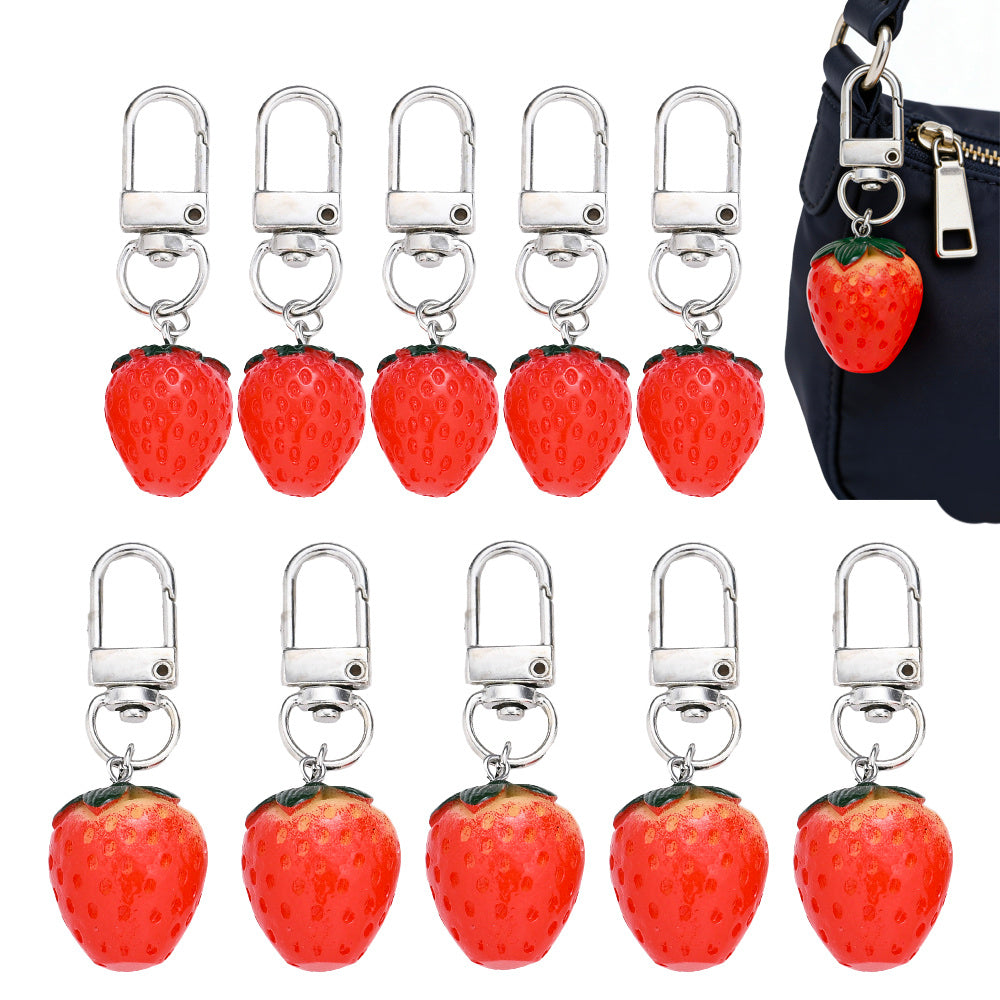 3D Strawberry Resin Pendant Charms