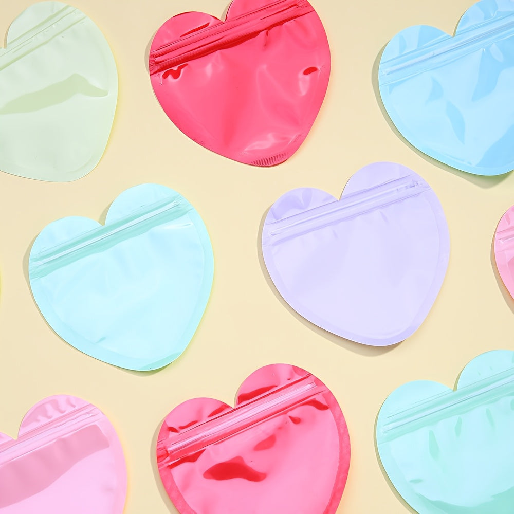 10PCS 3.94-Inch Heart-Shaped Transparent Jewelry Gift Bags