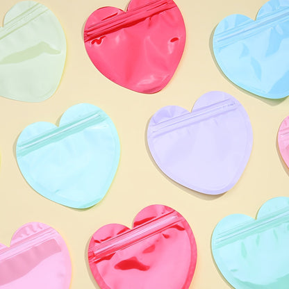 10PCS 3.94-Inch Heart-Shaped Transparent Jewelry Gift Bags