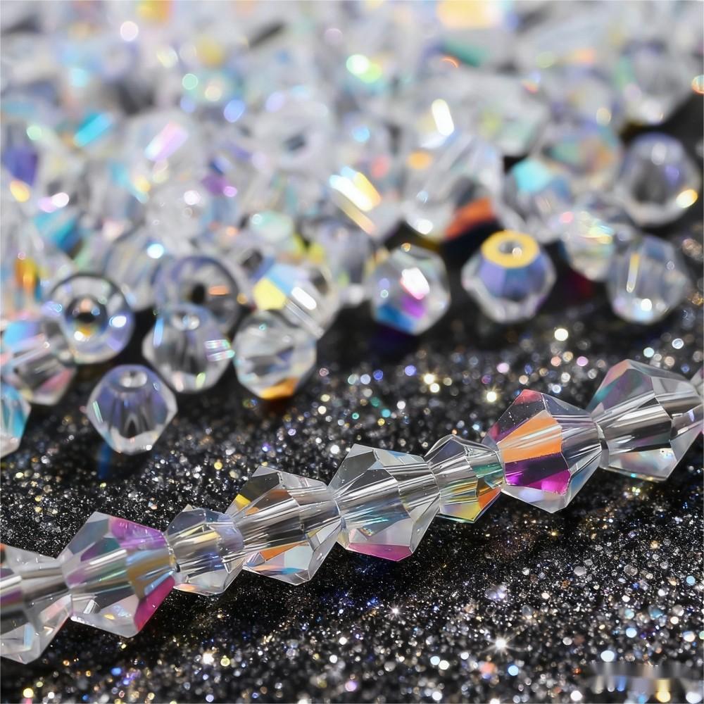 3/4 mm AB Glass Rhombus Beads