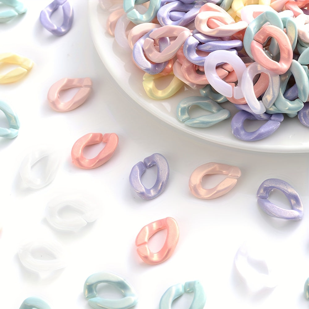 Sparkling Acrylic Oval Chain Beads