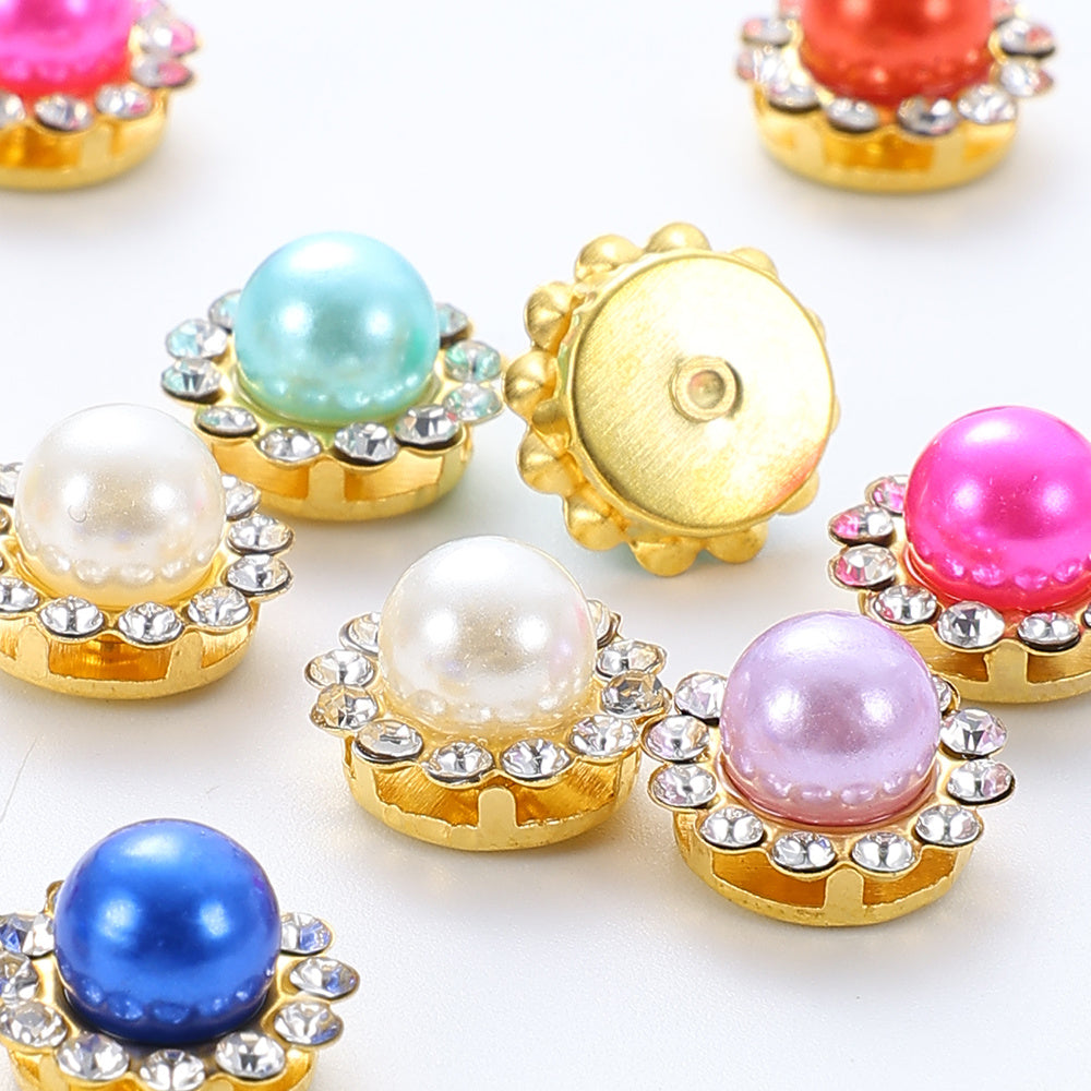 Golden Flower Claw Rhinestone Embellishments