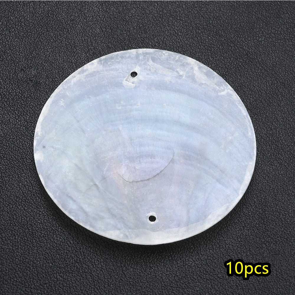 10-Piece Round Ocean Stone Pendants