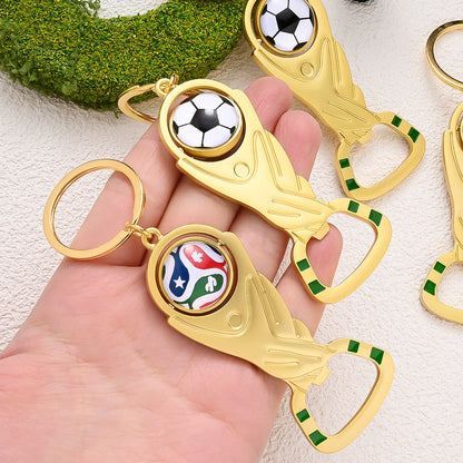 Bottle Opener Soccer Trophy Keychain