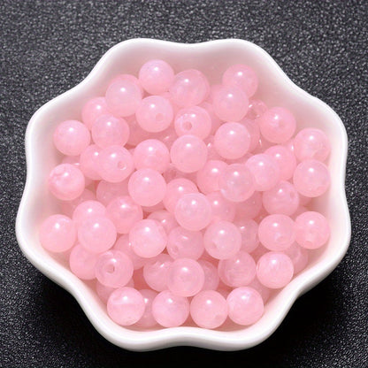 100PCS 8mm Multicolor Gradient Acrylic Spacer Bead Set