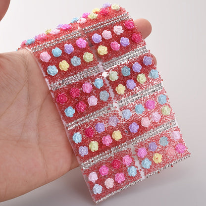 14PCS 40×30mm Flower Hot Melt Adhesive Embellishment Set