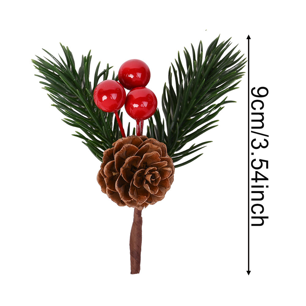 Christmas Pine Cone and Red Berry Decorations
