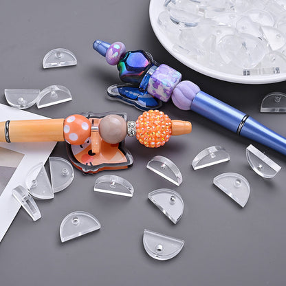 Transparent Acrylic Semicircle Spacer Beads