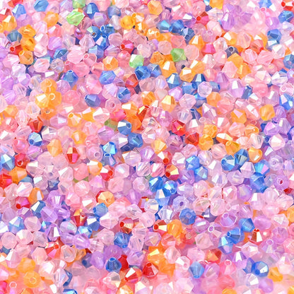 1000pcs 4mm Shiny Acrylic Faceted Beads